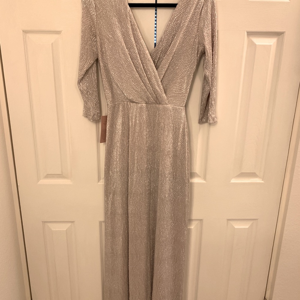 NWT BHLDN Platinum/Rose Gold Gown